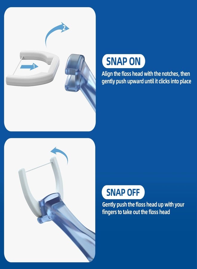 RAZOKO Dental Flosser Kit, Extra Strong Shred-Resistant Floss, 135 Degrees for Hard-to-Reach Areas, PTFE & PFAS Free, 2 Handles + 240 Refill Heads - Image 4